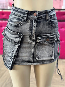 Acid Denim Skirt