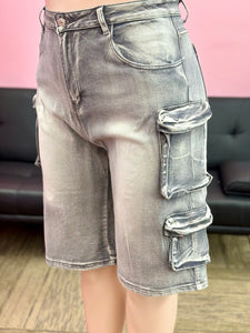 Plus Cargo Denim Jorts