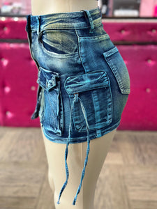 Acid Denim Skirt Plus Size