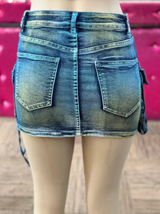 Acid Denim Skirt Plus Size