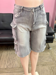 Plus Cargo Denim Jorts