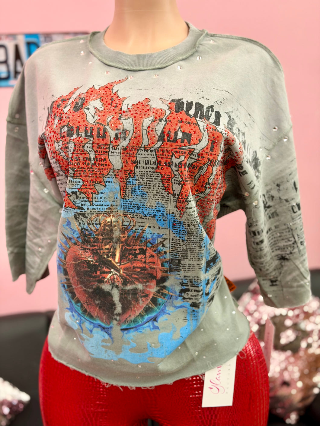 Sacred Vow Top Grey (First Row)