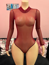 Load image into Gallery viewer, Mesh Bodysuit (Burgundy)
