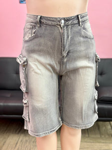 Plus Cargo Denim Jorts